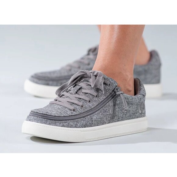 NEW Billy Footwear Women Sneaker Low Top Zip Up Gray Adaptive Size 6 M BY254 - Picture 1 of 6